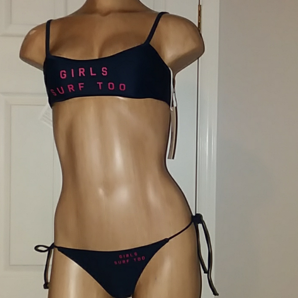 Zoe Karssen 2 piece navy "surf" swim set small